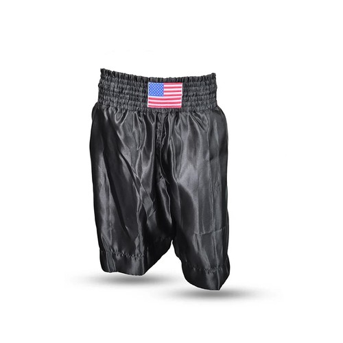 Black satin boxing trunks - satin,